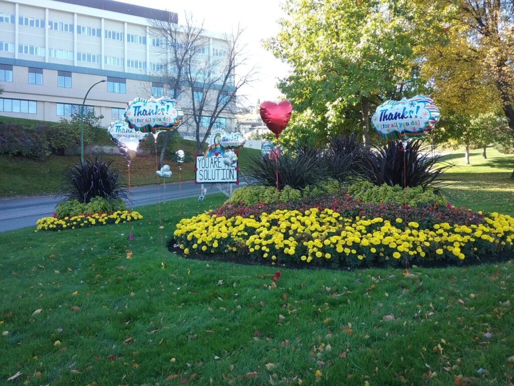 Balloons outside Royal Inland Hospital