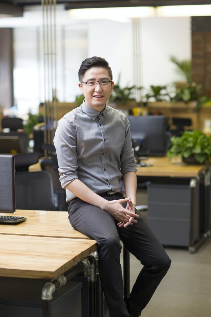 IT worker sitting in office